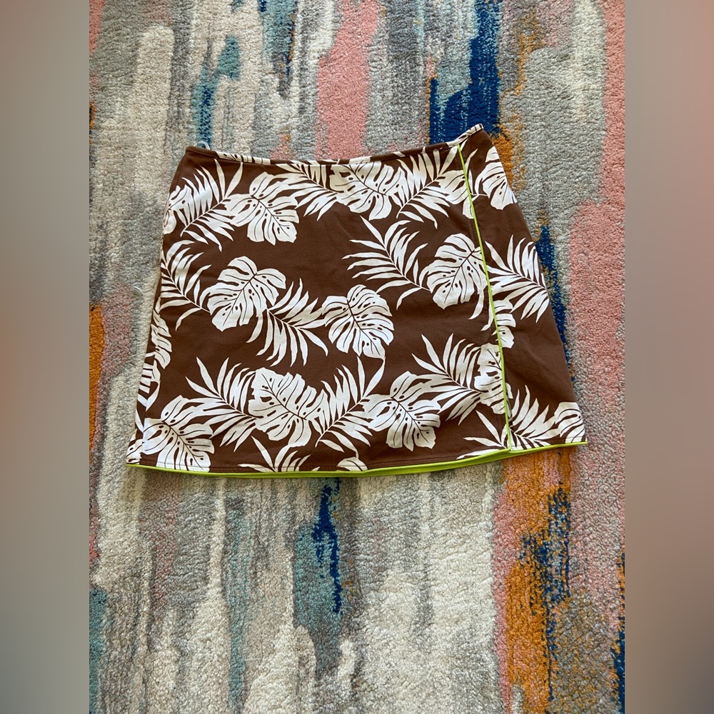 Bamboo Traders Brown Green Floral Skorts